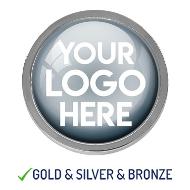 BESPOKE YOUR LOGO ROUND METAL BADGE - SILVER- 22mm