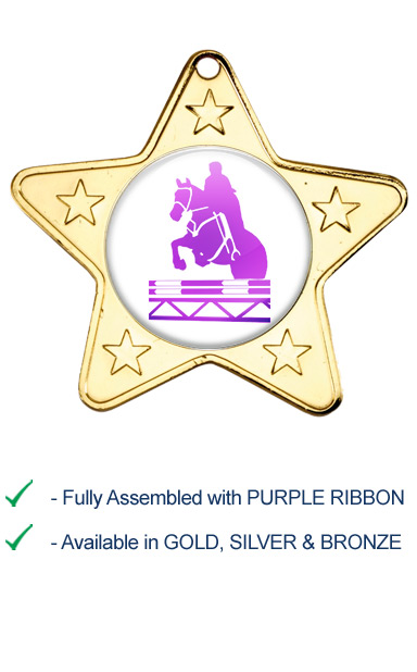 Show Jumping Medal with Purple Ribbon - M10