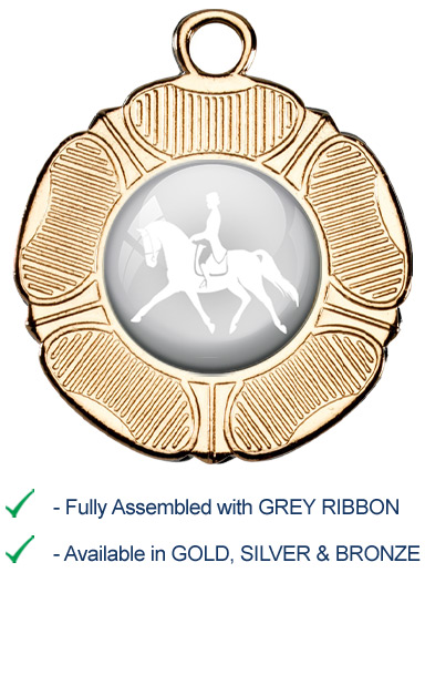 Dressage Medal with Grey Ribbon - M519