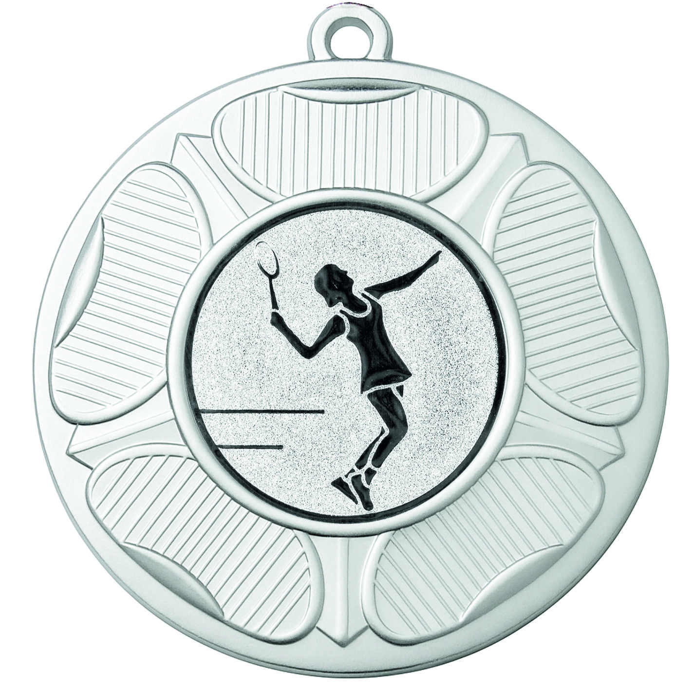 Silver Rose Female Tennis Medal-FREE Ribbon-BIE.M9458.02