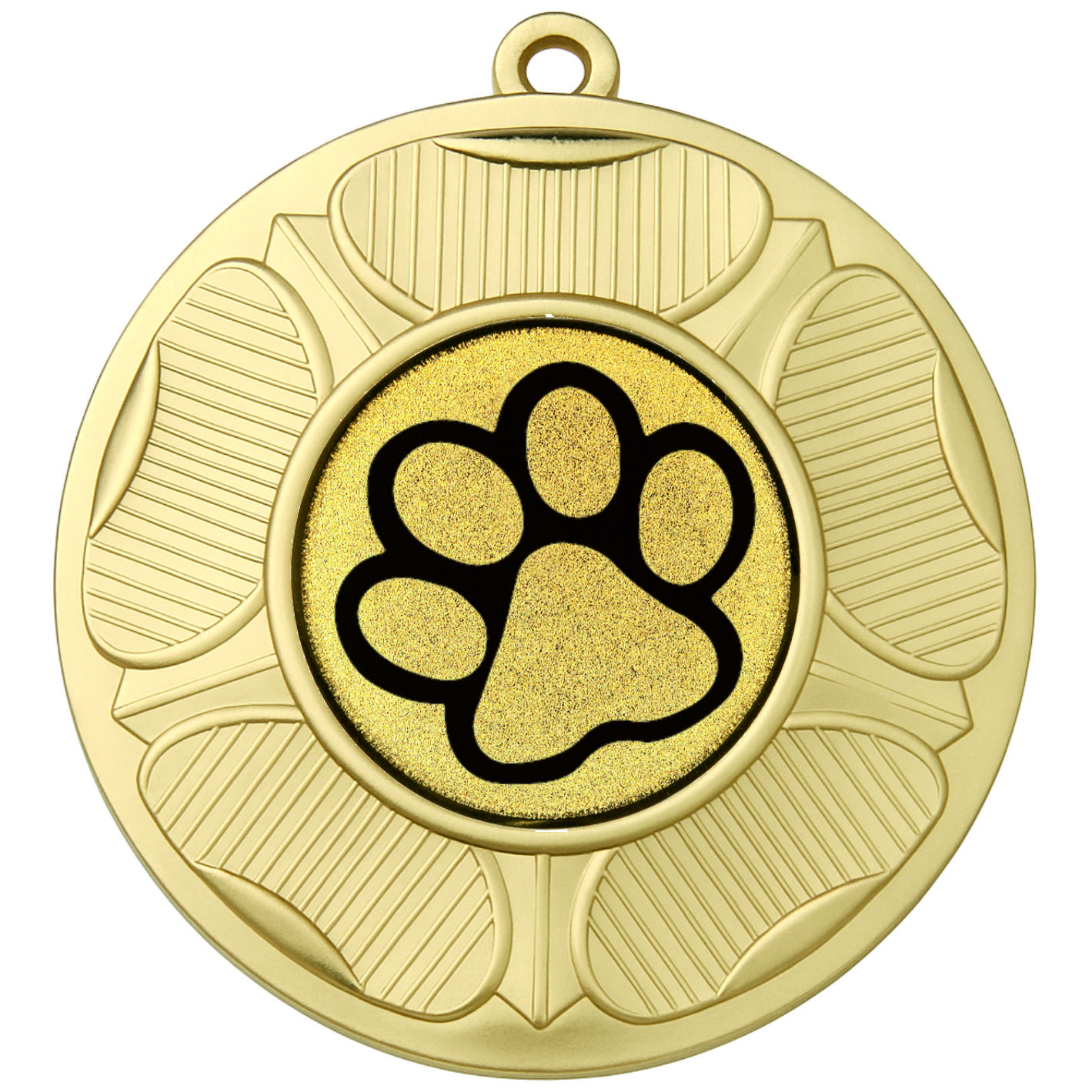Gold Tudor Rose Dog Paw Medal-FREE Ribbon - BIE.M9458.01