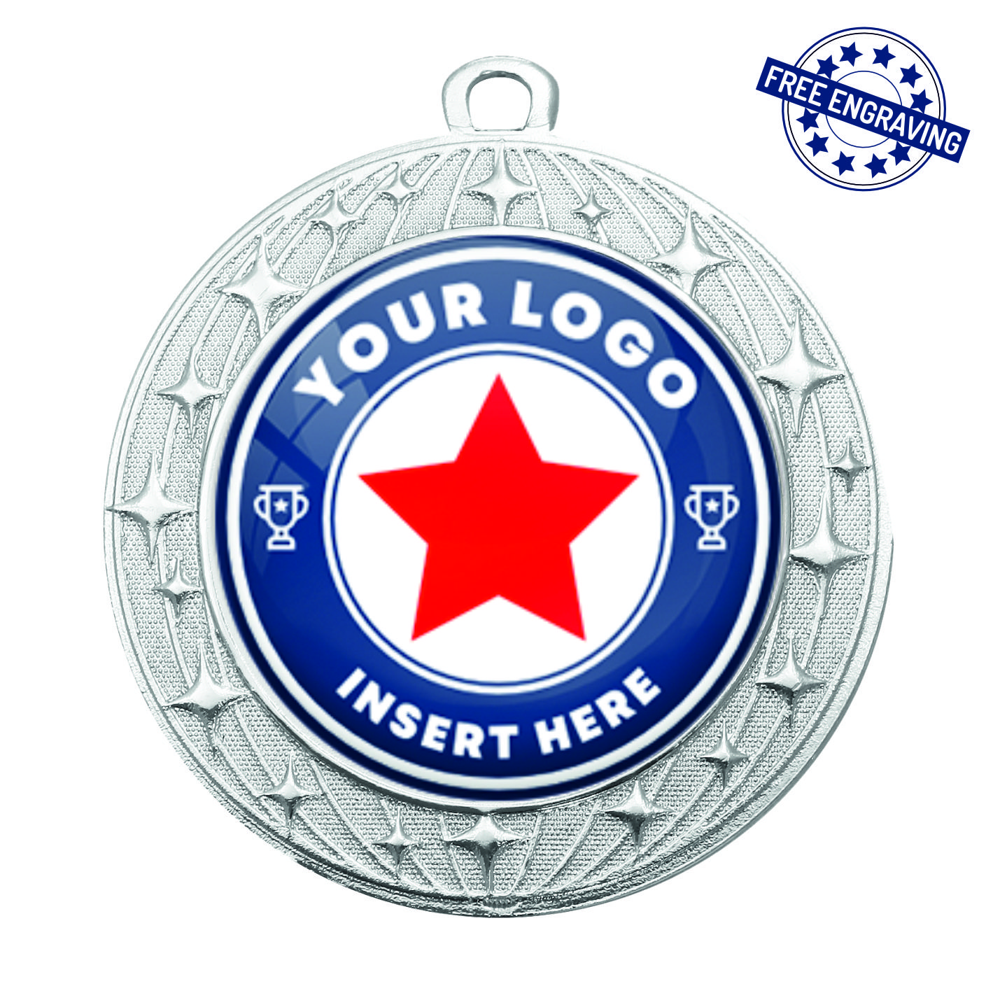 PERSONALISED BS.ME125.02 Silver 70mm Medal