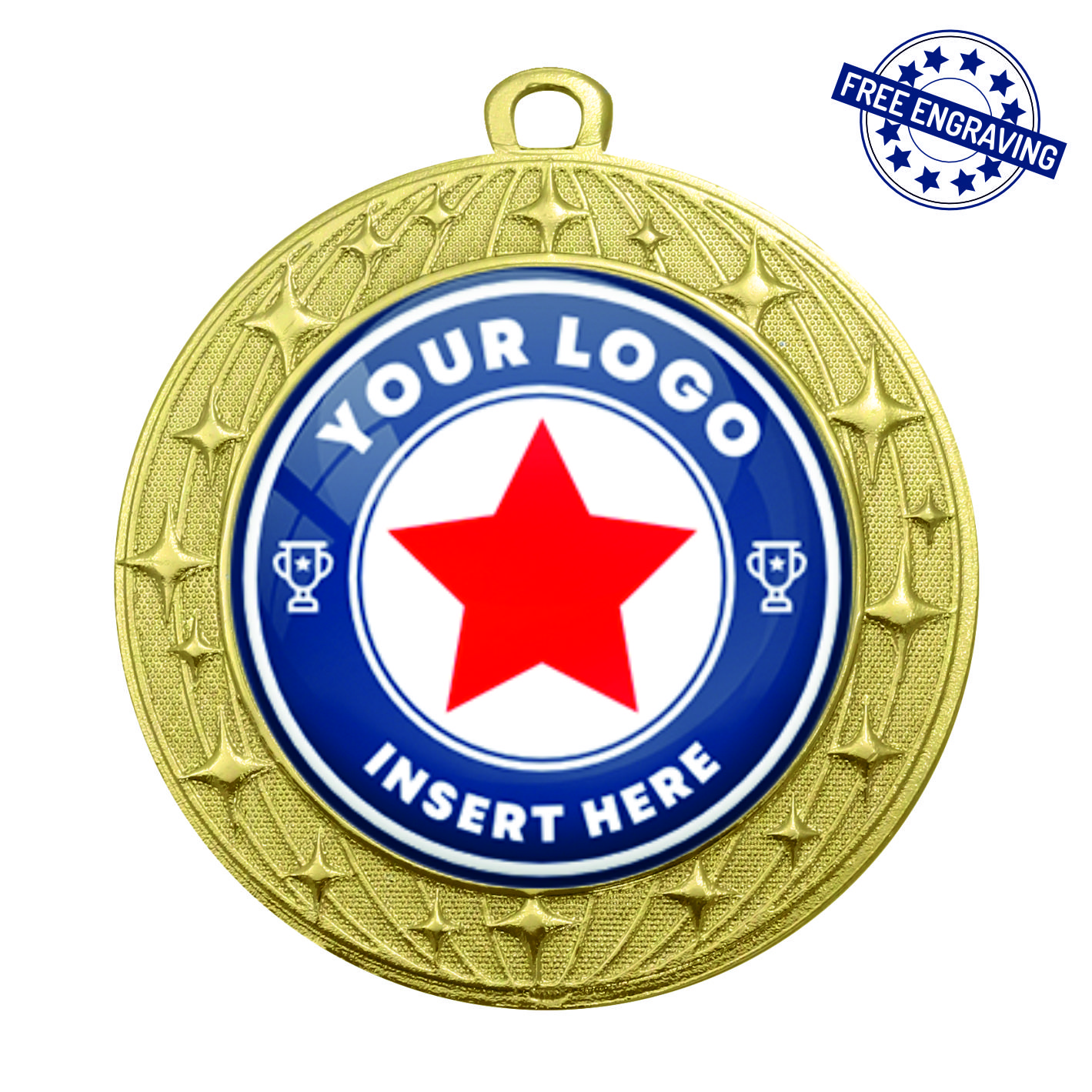 PERSONALISED BS.ME125.01 Gold 70mm Medal