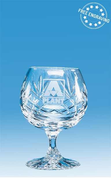 Glencoe Lead Crystal Panel Brandy Glass - L0S12