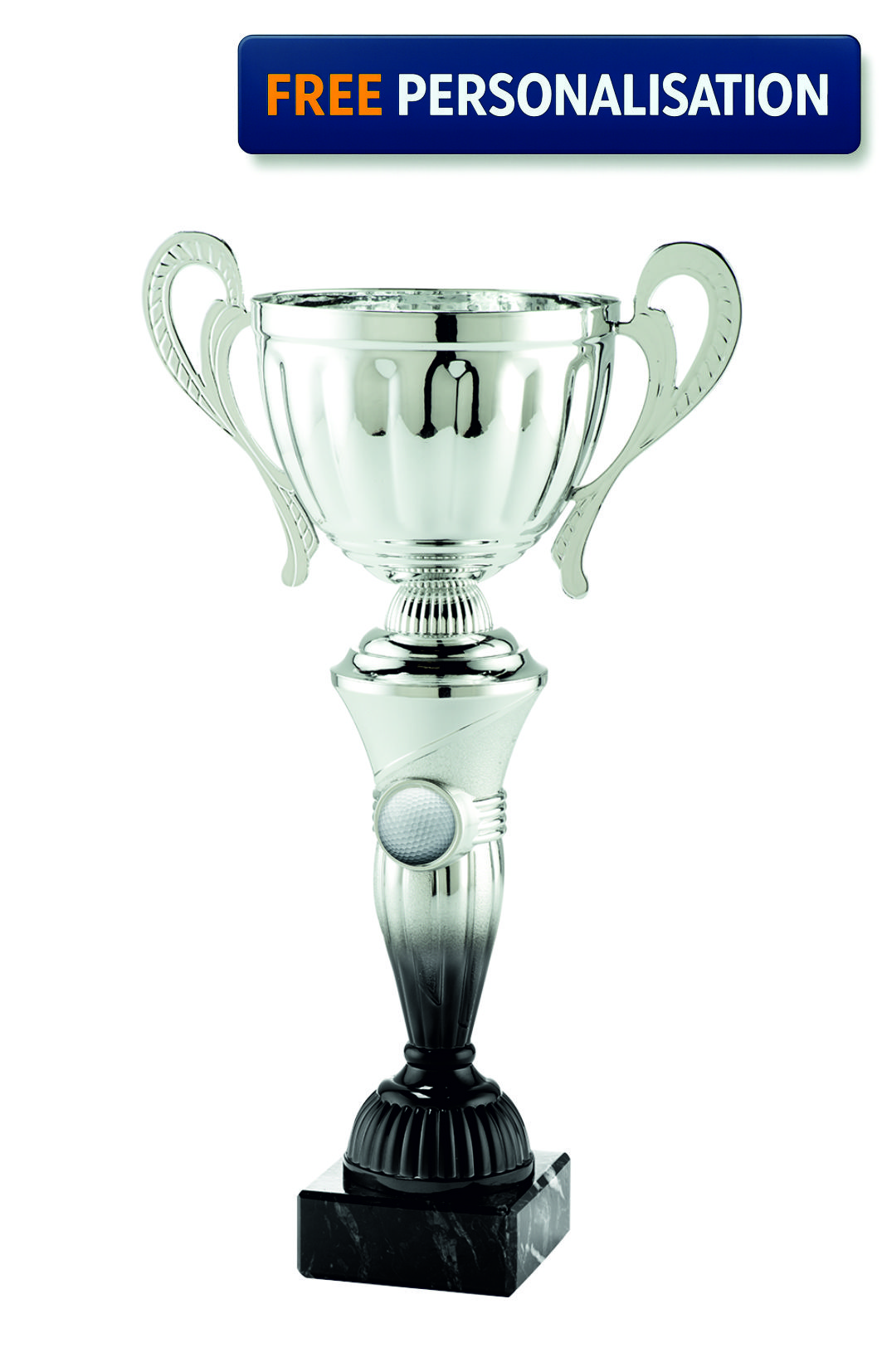 36cm SILVER & BLACK CUP GOLF AWARD - MT.151.16.E