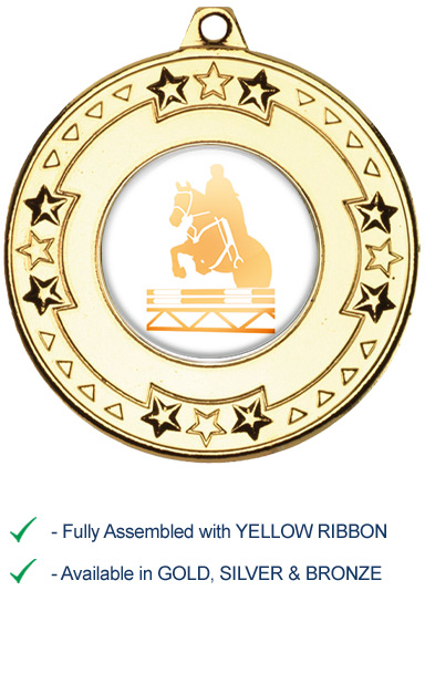 Show Jumping Medal with Yellow Ribbon - M69