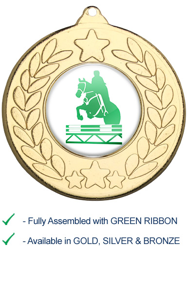 Show Jumping Medal with Green Ribbon - M18