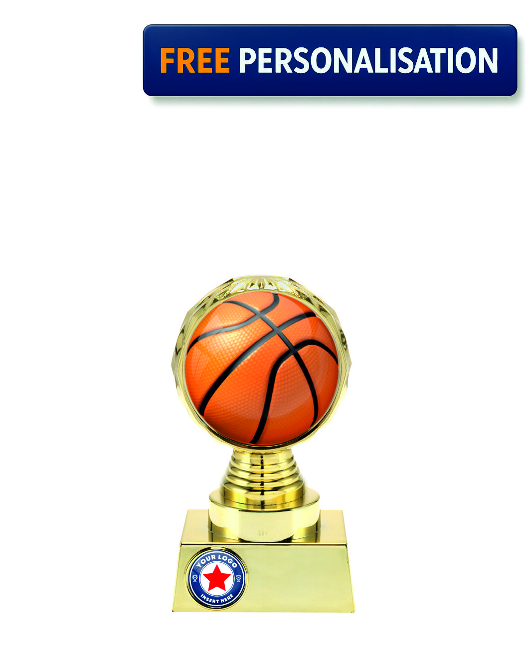 13.5cm GOLD SHINE BASKETBALL AWARD - P514.01 + N31.01