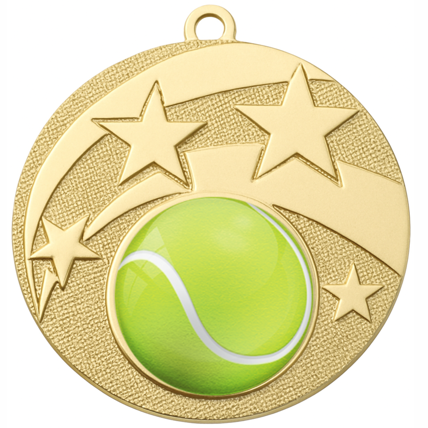 Gold Star Colour Tennis Medal-FREE Ribbon-BIE.M9457.01