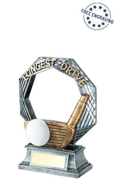 Octaganal Longest Drive Golf Trophy (15.2cm)  RF622LD