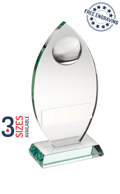 Jade Glass Plaque Cricket Award with Free Presentation Box - TD446