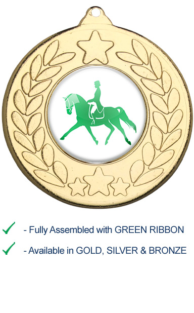 Dressage Medal with Green Ribbon - 9459G