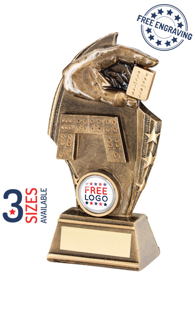 Dominoes Star Trophy 8 cm Award ENGRAVED FREE 