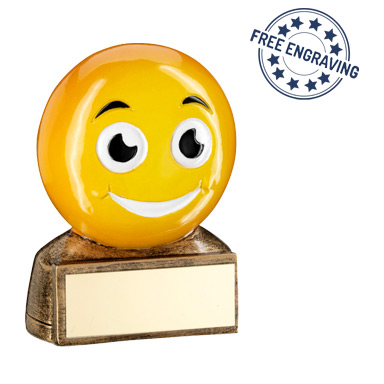 Emoji Trophy - Yellow Smiling Emoji Figure - RF950