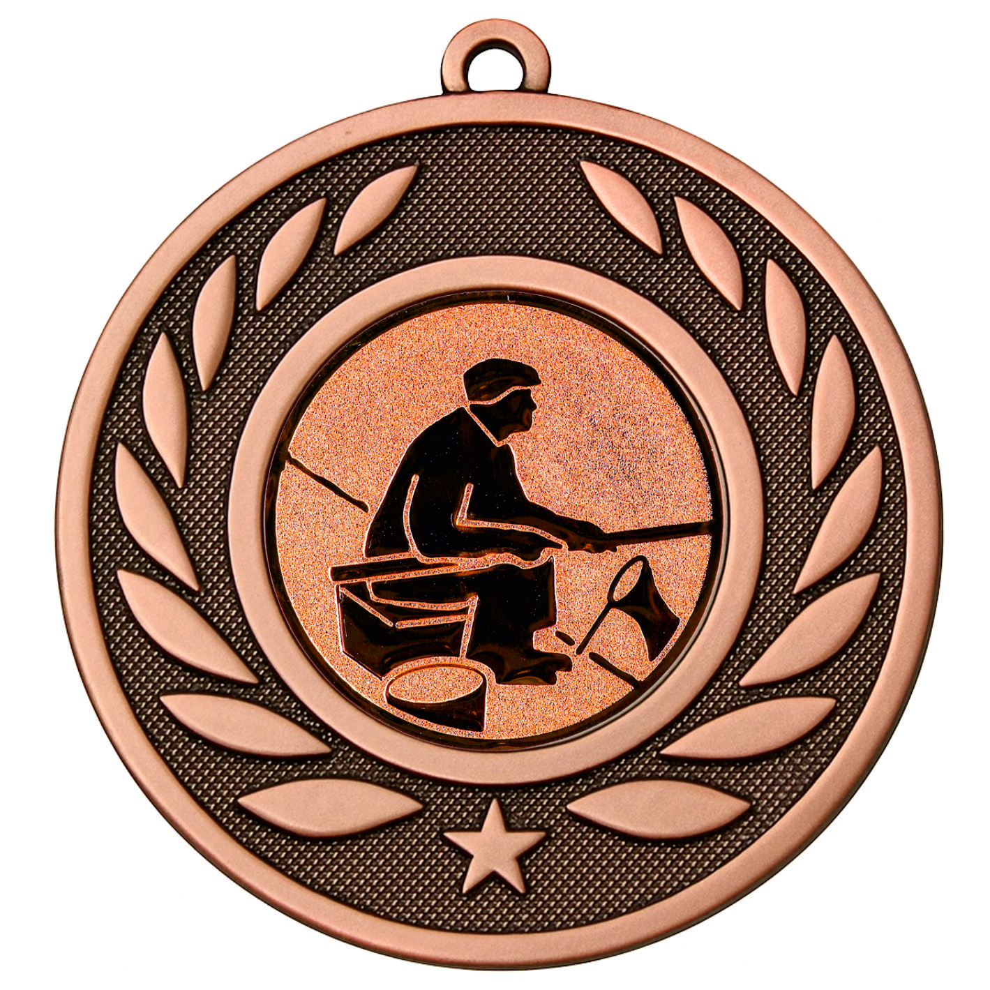 Bronze Laurel Fishing Medal - FREE Ribbon - BIE.M9459.03