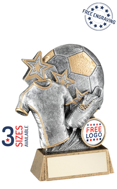 Silver with gold Boot, Ball & Shirt Resin Award - RF561