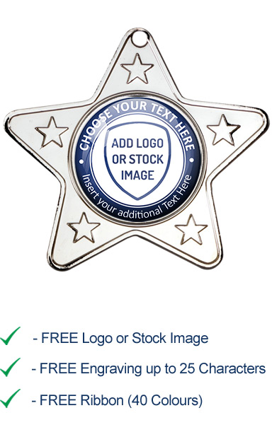 M10 SILVER STAR SHAPED MEDAL