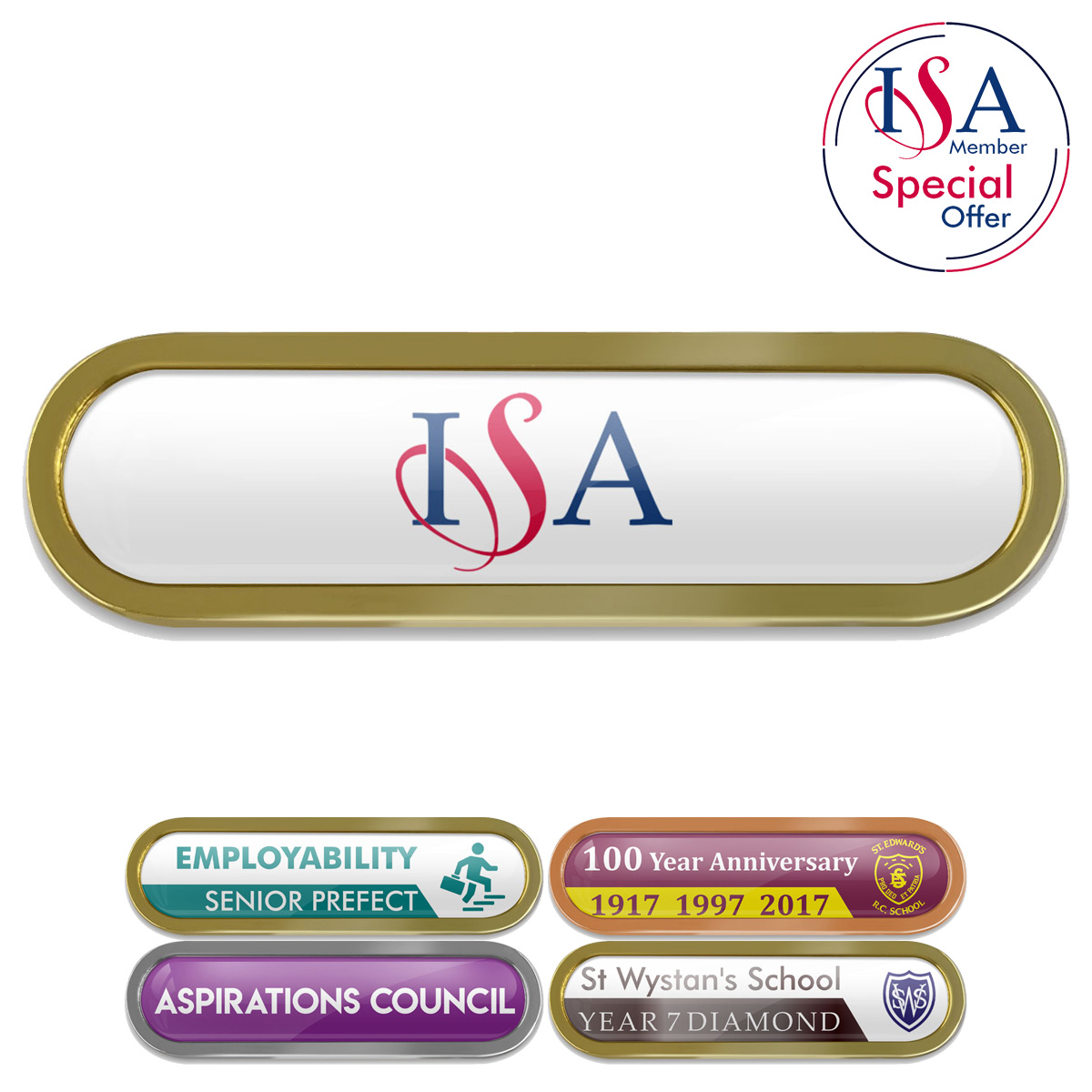 ISA Member METAL BAR BADGE- 36mm