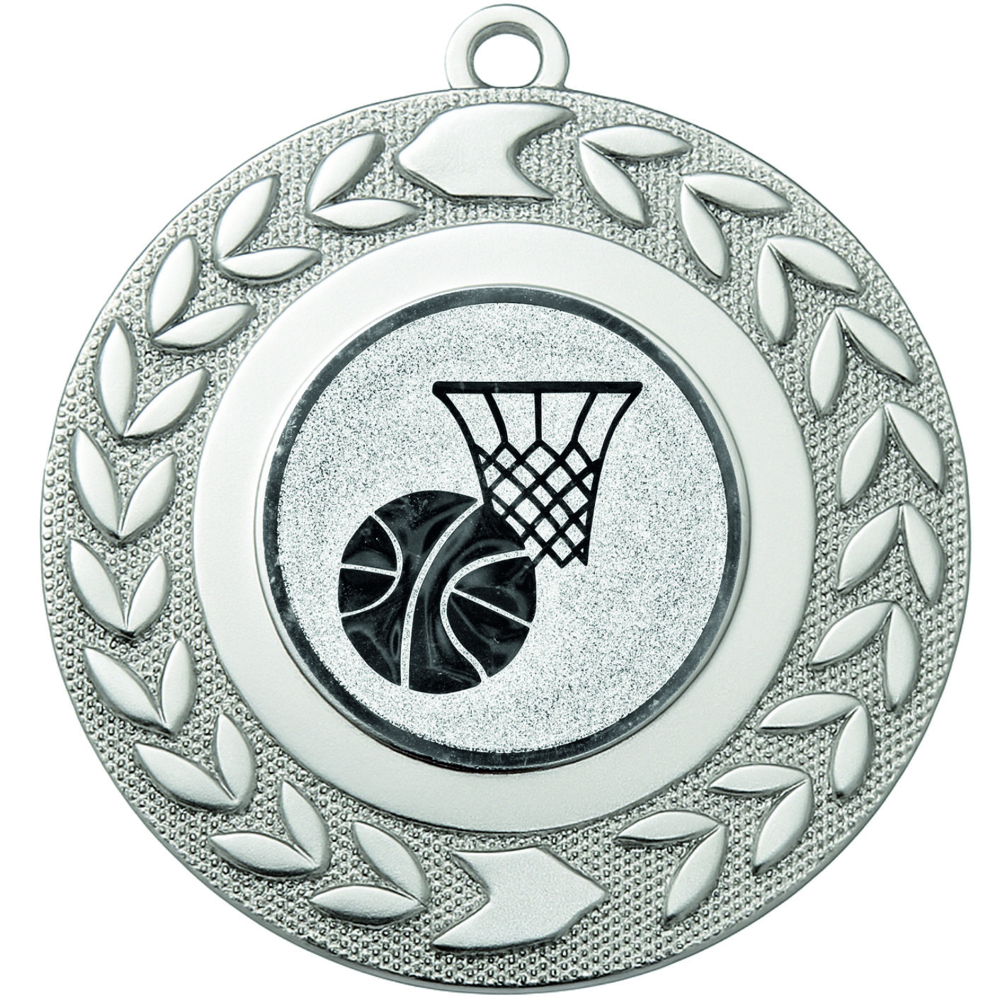 Silver Wreath Basketball Medal-FREE Ribbon - BIE.M9460.02