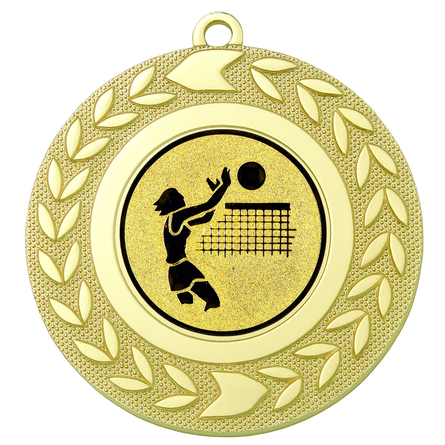 Gold Wreath Female Volleyball Medal - FREE Ribbon - BIE.M9460.01
