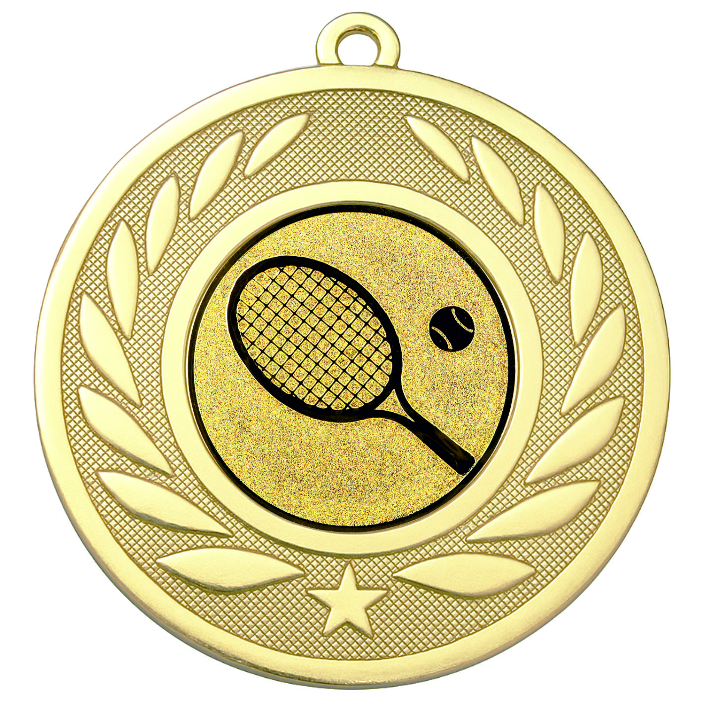 Gold Laurel Tennis Medal-FREE Ribbon-M9459.01