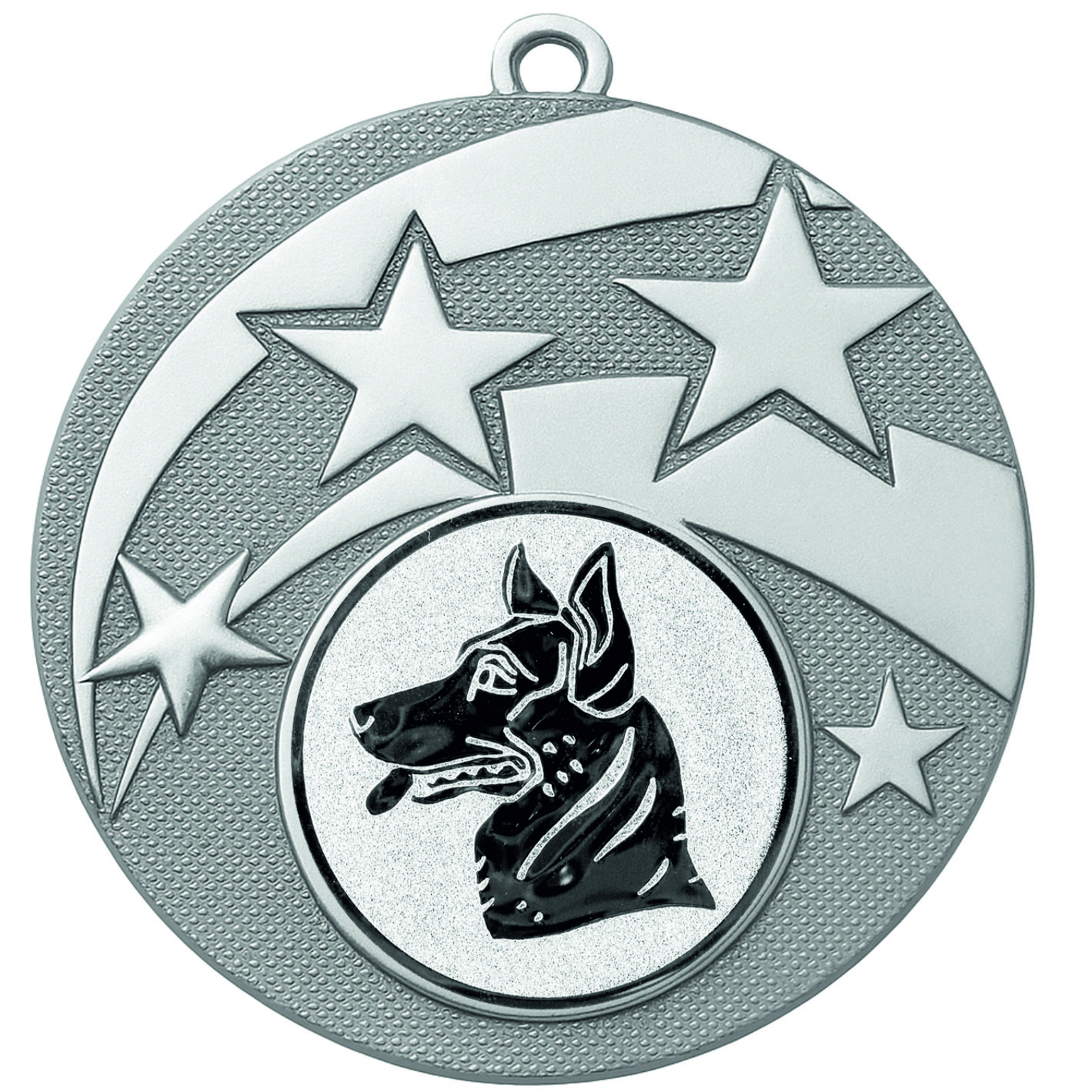 Silver Star Dog Head Medal - FREE Ribbon - BIE.M9457.02