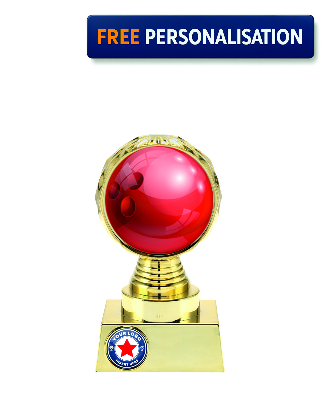 15cm GOLD SHINE BOWLING AWARD - P514.01 + N32.01