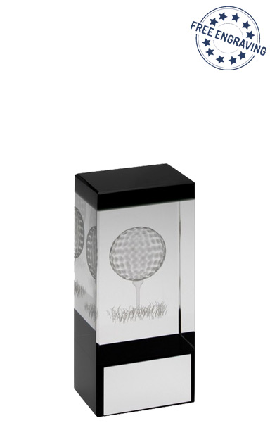 Medium Glass Block with Laser Etched Ball (12.1cm) - TD602GB