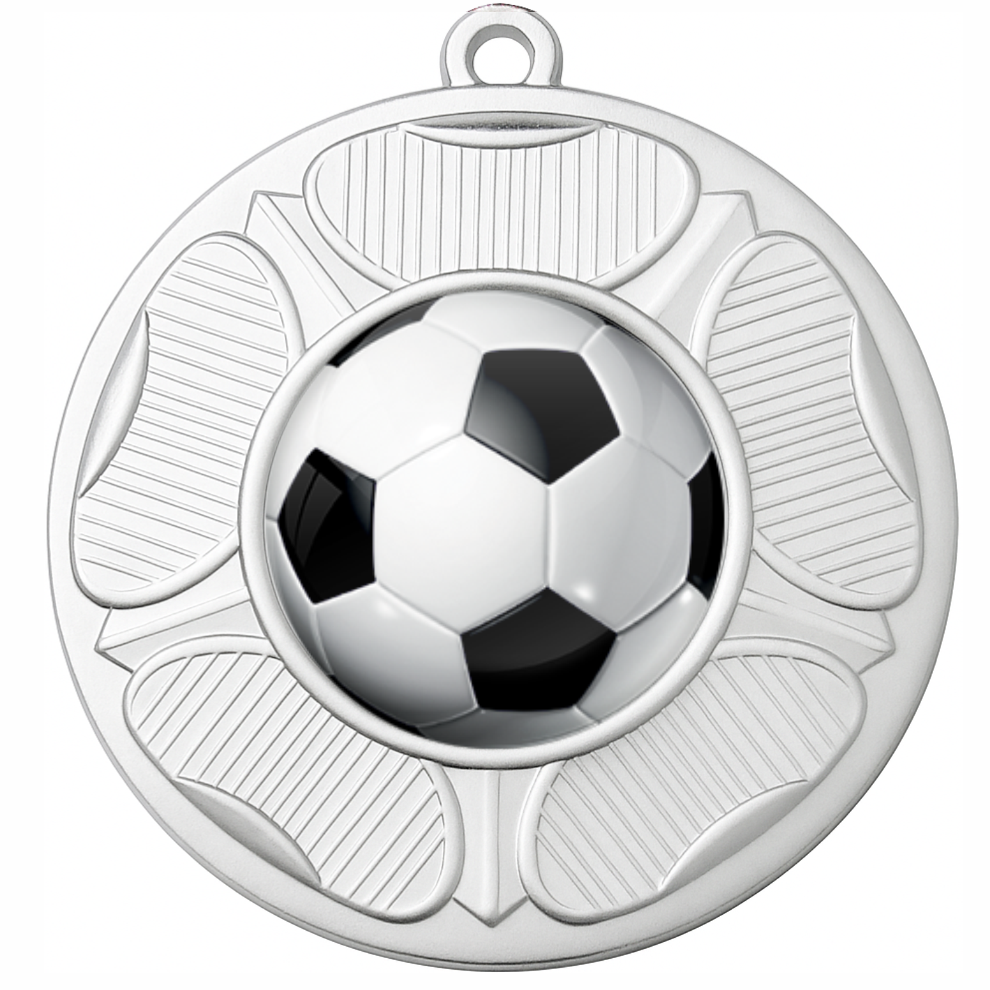 Silver Tudor Rose Colour Football Medal-FREE Ribbon-BIE.M9458.02