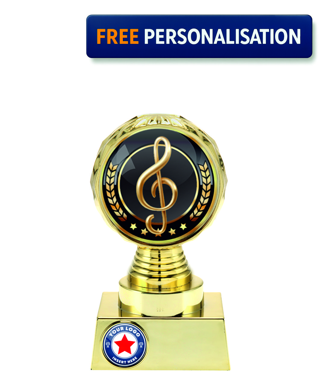 16.5cm GOLD SHINE MUSIC AWARD - P514.01 +N33.01