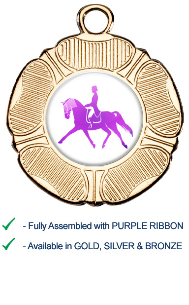 Dressage Medal with Purple Ribbon - M519