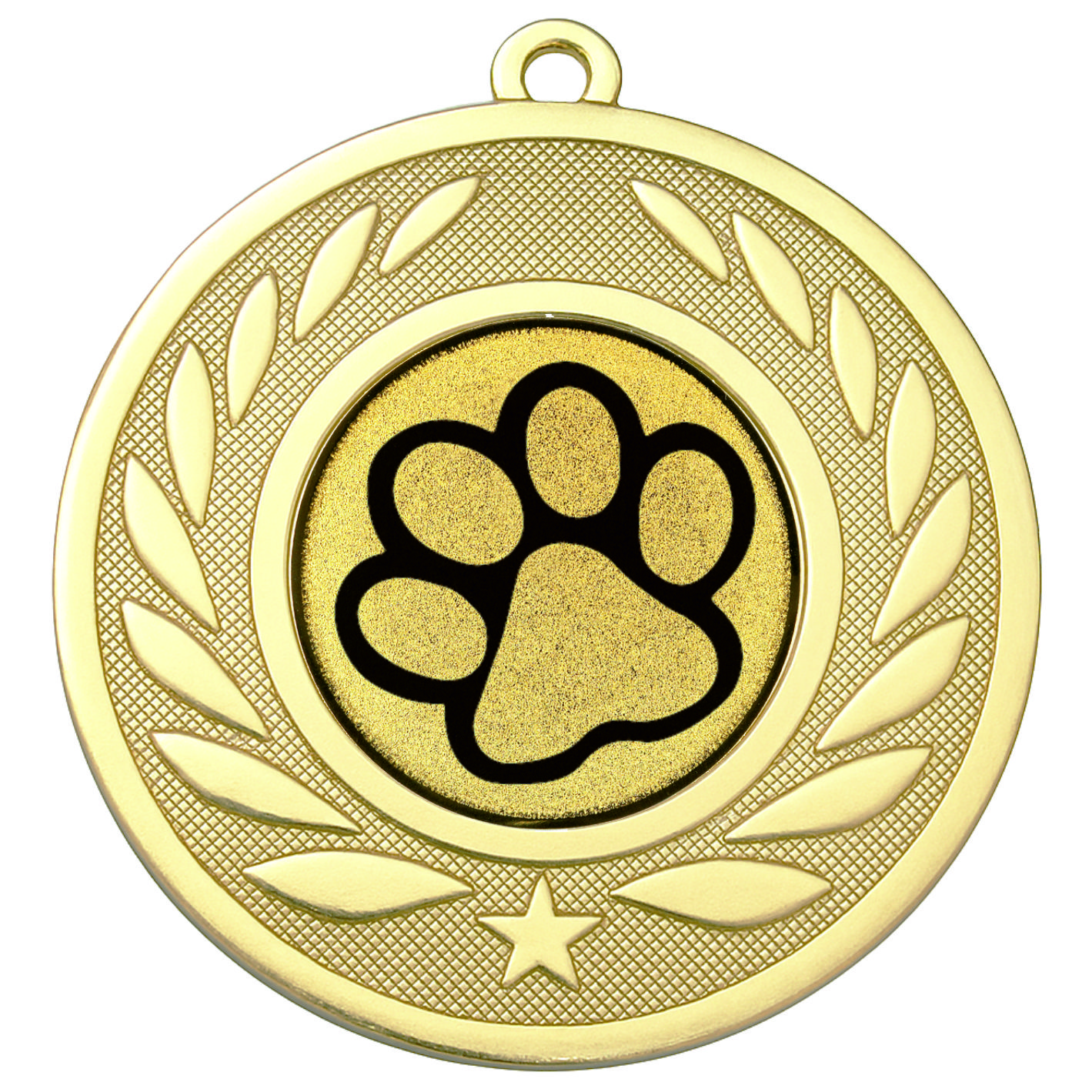Gold Laurel Dog Paw Medal - FREE Ribbon - BIE.M9459.01