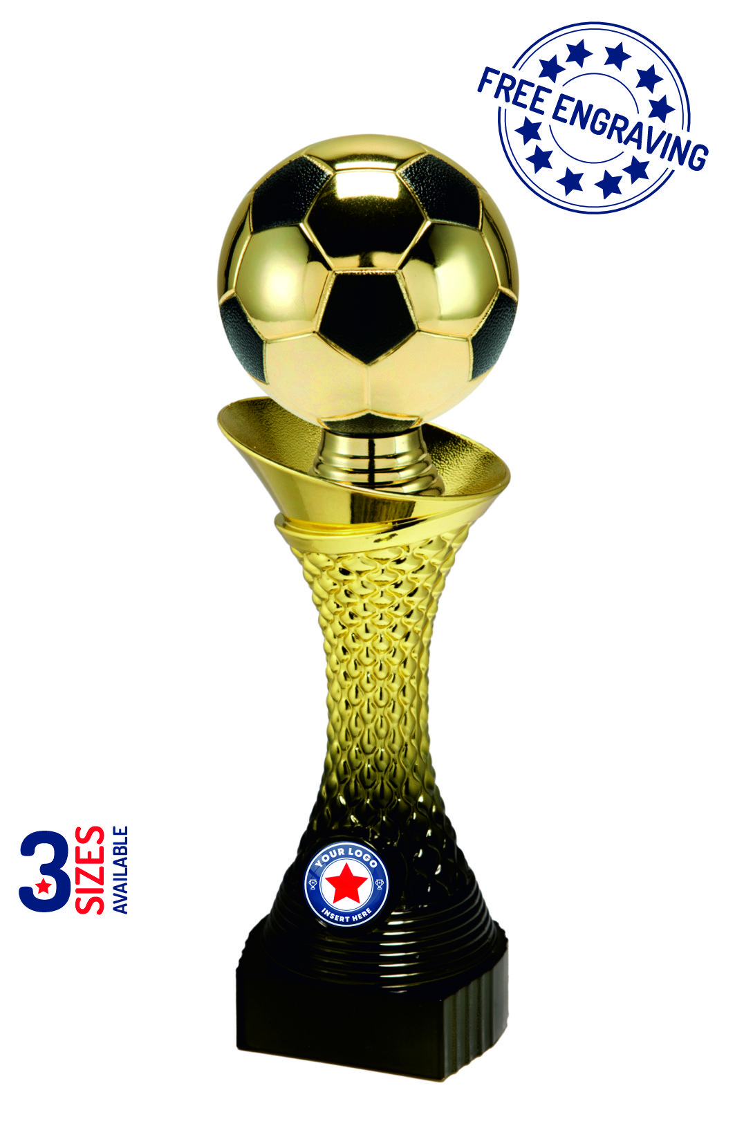 Heavyweight Gradient Gold & Black Football Award - P500.15 + X10_.15