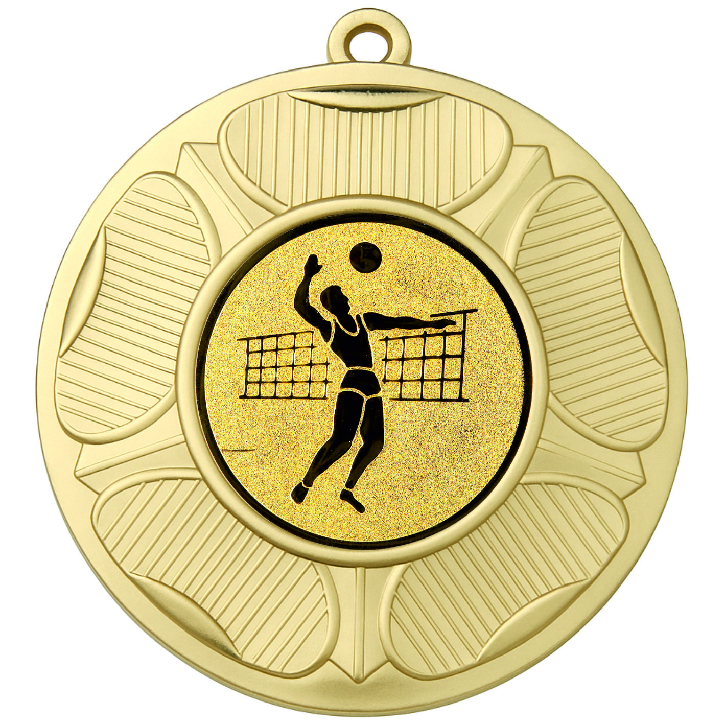 Gold Tudor Rose Male Volleyball Medal-FREE Ribbon-BIE.M9458.01