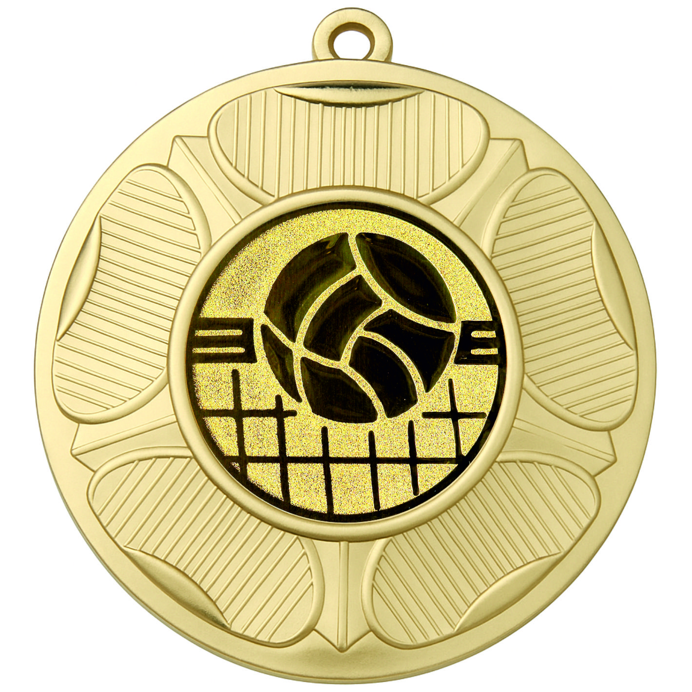 Gold Tudor Rose Volleyball Medal-FREE Ribbon-BIE.M9458.01