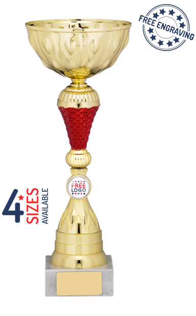 Gold & Red Netted Cup Trophy - A1111