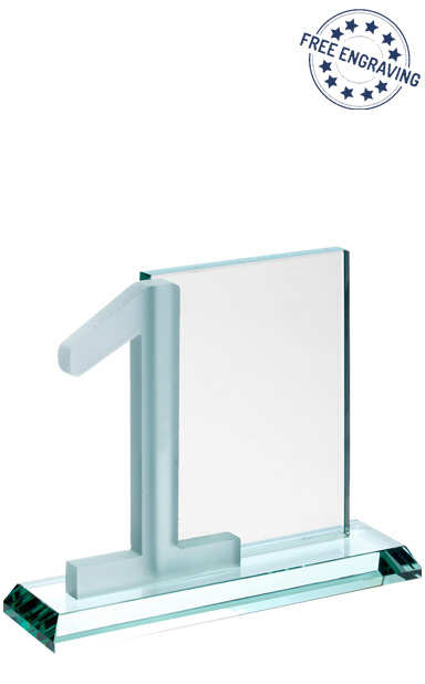Frosted No.1 Rectangle Golf Glass Award (15.2cm) - KG27