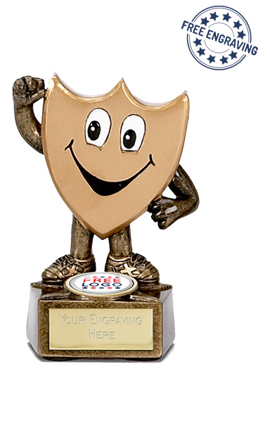 Smiling Shield Man Novelty Trophy - A1029