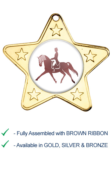 Dressage Medal with Brown Ribbon - M10