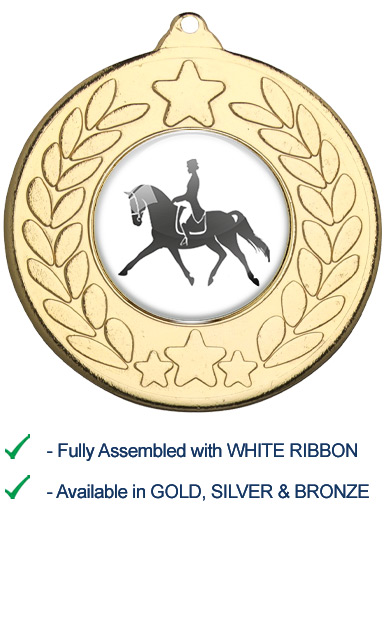 Dressage Medal with White Ribbon - 9459G