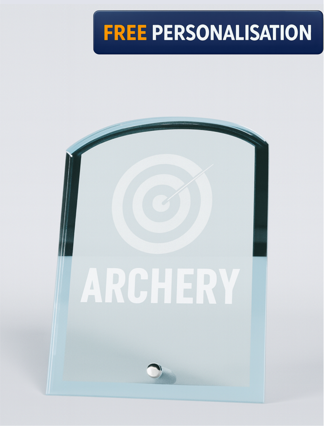 15.5cm LASER ENGRAVED ARCHERY GLASS AWARD - W541