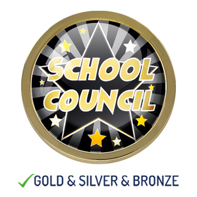 HIGH QUALITY METAL STAR SCHOOL COUNCIL BADGE - 22mm