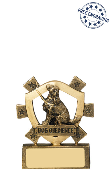 Mini Shield Dog Obedience Resin Trophy - RM589