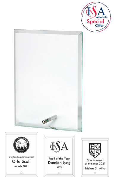 ISA Member Rectangular Glass AWARD - W30_. 