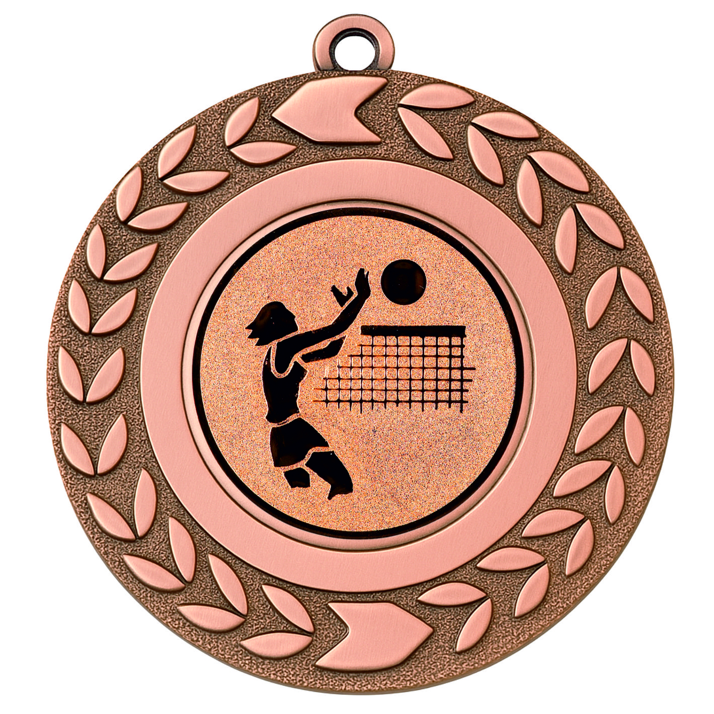 Bronze Wreath Female Volleyball Medal - FREE Ribbon - BIE.M9460.03