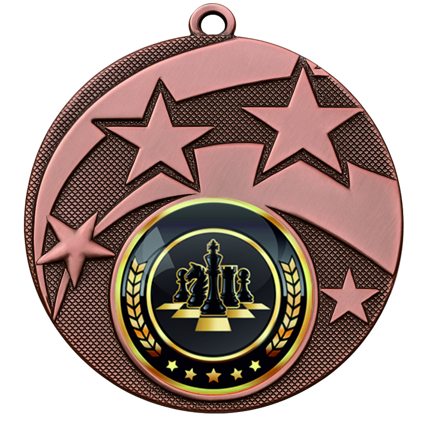 Bronze Star Colour Chess Medal-FREE Ribbon-BIE.M9457.03