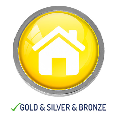 HIGH QUALITY METAL YELLOW HOUSE BADGE - 22mm