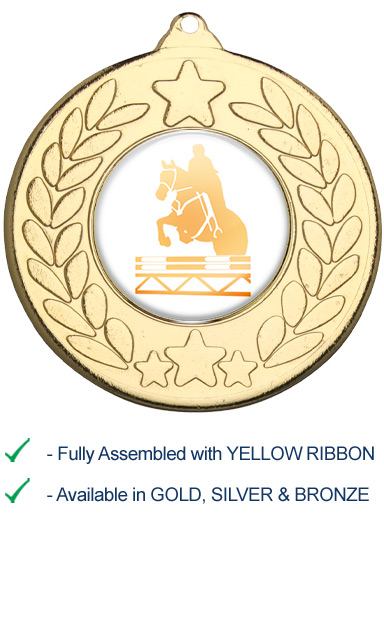 Show Jumping Medal with Yellow Ribbon - 9459G