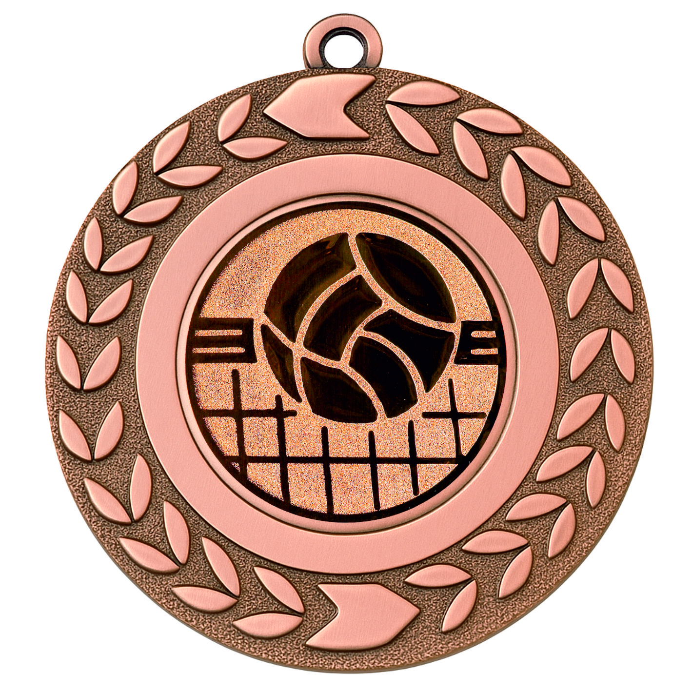 Bronze Wreath Volleyball Medal - FREE Ribbon - BIE.M9460.03