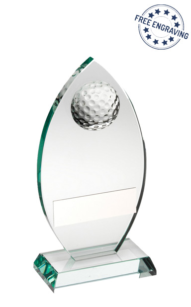 Large Jade Glass Half Golf Ball Award (21.6cm) - TD442L